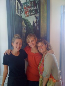Yolande with her daughter-in-laws Allison (in black) & Katie (in red) Yolande with her daughter-in-laws Allison (in black) & Katie (in red)