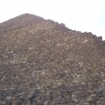 Looking up at Kheops, the largest of the Giza pyramids; inside it, I crawled up the tunnel to the tomb at the center of this pryamid.  Do not attempt to do this if you are the least bit claustrophobic!