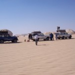 En route to Siwa Oasis through the Libyan Desert of western Egypt.  We were following the path of Alexander the Great, and of the conquering Persian army of 50,000 men who vanished without a trace on this same path (read your Herodotus).  Never underestimate the power of the desert