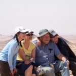 Here Judy and Shirley (Chinese Canadians from Vancouver), David, and Michaela (from Munich, Germany) pose after climbing a mountain in the desert