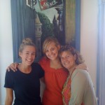 Yolande with her daughter-in-laws Allison (in black) & Katie (in red)