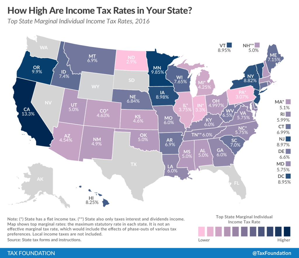 income tax rate map