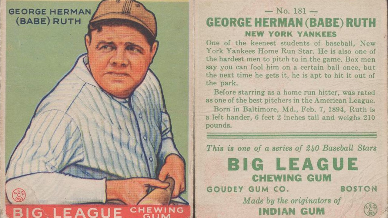 Record Breaker: Babe Ruth Card from 1933 Up for Auction