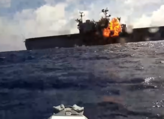 Kamikaze Drone Boat Punches Hole in Former US Warship